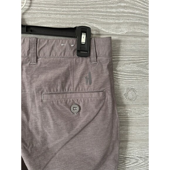 JOHNNIE-O Gray Microstripe Flat Front  9" Golf Shorts Men's Size 30 Gray Purple - Picture 2 of 6
